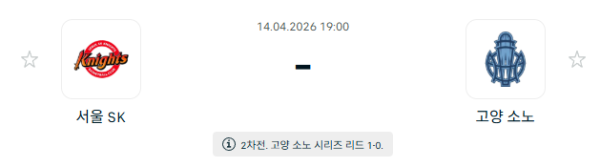 [대한민국 KBL] 4월14일 서울 SK 나이츠 vs 고양 소노 스카이거너스 분석 중계