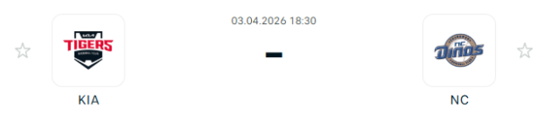 [대한민국 KBO] 2026년04월03일 KIA 타이거즈 vs NC 다이노스 분석 중계