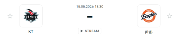 [대한민국 KBO] 2026년05월15일 kt wiz vs 한화 이글스 분석 중계