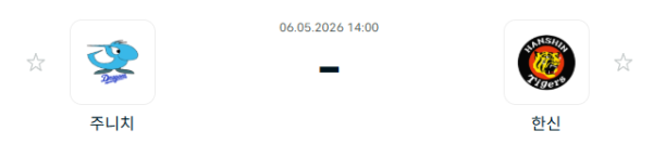 [일본야구 NPB] 2026년05월06일 주니치 드래건스 vs 한신 타이거즈 분석 중계