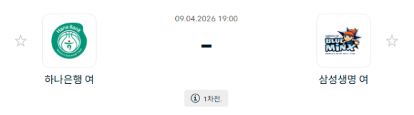 [대한민국 WKBL] 4월09일 부천 하나은행 vs 용인 삼성생명 블루밍스 분석 중계