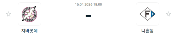 [일본야구 NPB] 2026년04월15일 지바롯데 마린스 vs 닛폰햄 파이터스 분석 중계