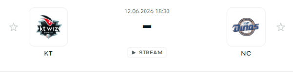 [대한민국 KBO] 2026년06월12일 kt wiz vs NC 다이노스 분석 중계