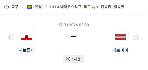 [유럽 네이션스리그] 3월27일 지브롤터 vs 라트비아 분석 중계