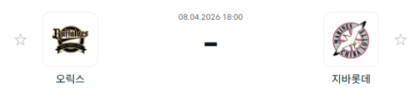 [일본야구 NPB] 2026년04월08일 오릭스 버팔로스 vs 지바롯데 마린스 분석 중계
