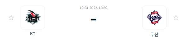 [대한민국 KBO] 2026년04월10일 kt wiz vs 두산 베어스 분석 중계