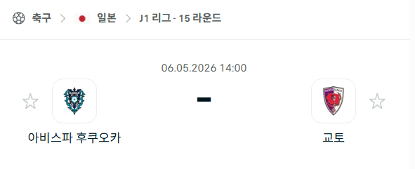 [일본 J리그] 5월6일 아비스파 후쿠오카 vs 교토 상가 분석 중계