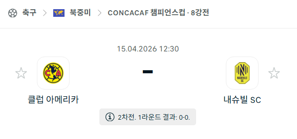 [북중미 챔피언스컵] 4월15일 CF아메리카 vs 내슈빌SC 분석 중계