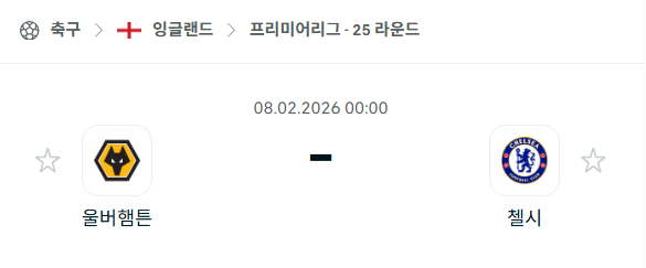 [EPL 프리미어리그] 02월8일 울버햄튼 vs 첼시 분석 중계