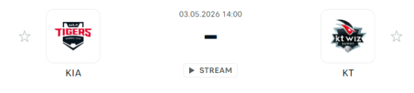 [대한민국 KBO] 2026년05월03일 KIA 타이거즈 vs kt wiz 분석 중계